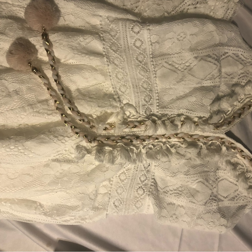 Summer Dress Tassel Lace Solid White